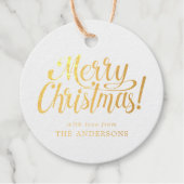 Étiquette-cadeau Balise Joyeux Noël Gold Foil (Devant)