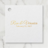 Étiquette-cadeau Balise mariage Foil Ajouter une photo Favoriser (Devant)