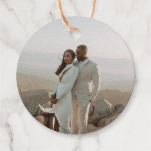 Étiquette-cadeau Balise photo Joyeux Noël Gold Foil