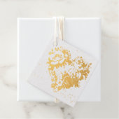 Étiquette-cadeau Balises Foil Coeur Anniversaire (Avec boite)