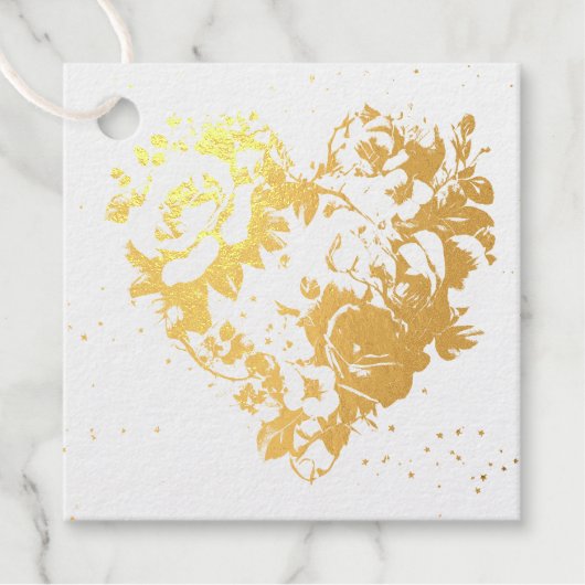 Étiquette-cadeau Balises Foil Coeur Anniversaire (Devant)