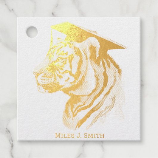 Étiquette-cadeau Balises Foil Foil de graduation personnalisée (Devant)