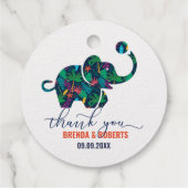 Étiquette-cadeau Beau éléphant merci typographie (Dos)