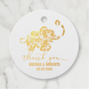 Étiquette-cadeau Beau éléphant merci typographie