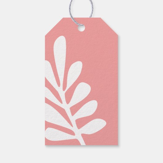 Étiquette cadeau bébé rose tropical à bord (Dos)