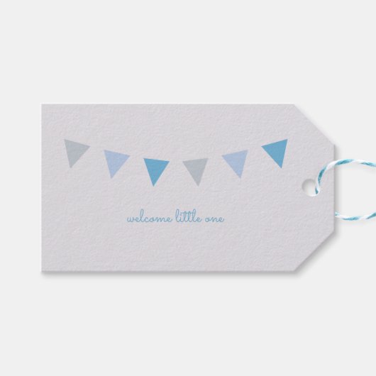 Étiquette cadeau Bienvenue Little One {Bleu clair  (Devant (Horizontal))