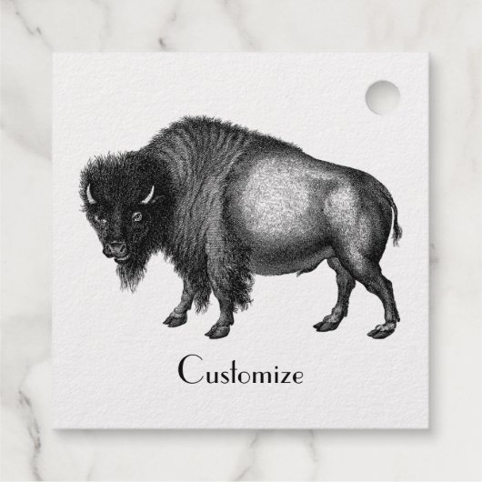 Étiquette-cadeau Big Bison Buffalo Thunder-Cove (Dos)