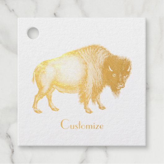 Étiquette-cadeau Big Bison Buffalo Thunder-Cove (Devant)