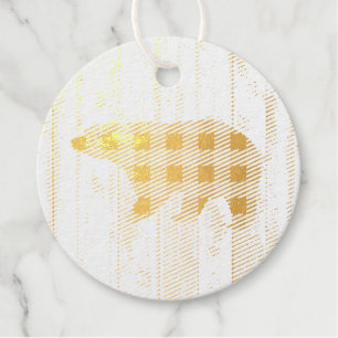 Étiquette-cadeau bison plaid ours sauvage un 1er anniversaire fête
