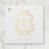 Étiquette-cadeau Black and White Floral Wedding Monogram  (Devant)