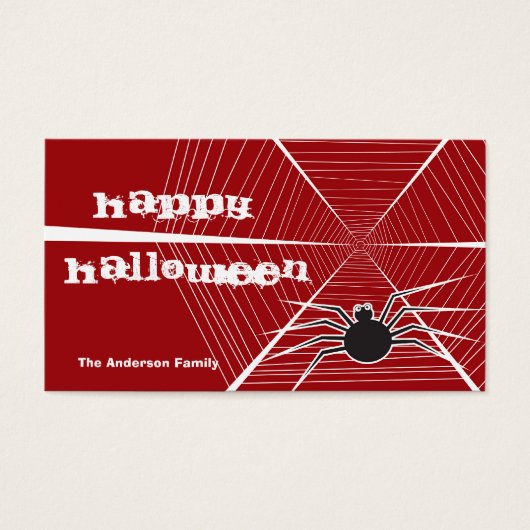 Étiquette cadeau Black Spider & Web Halloween Part (Devant)