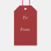 Étiquette cadeau blanc Snowflake sur Red et Black (Dos)