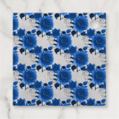 Étiquette-cadeau Bleu Royal et Fleurs Argentées (Dos)