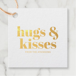 Étiquette-cadeau Boissons & baisers typographie moderne audacieuse