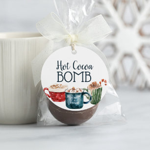 Étiquette Cadeau Bombe de Chocolat Chaud