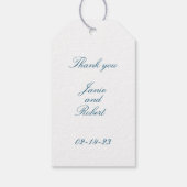 Étiquette cadeau Bouquet aquarelle bleue et or (Dos)