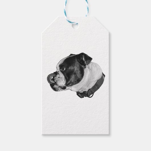 Étiquette cadeau Bulldog ombré (Devant)