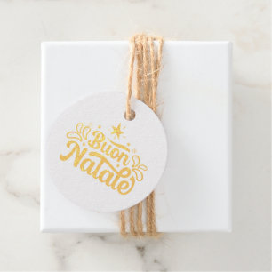 Étiquette-cadeau Buon Natale Gold