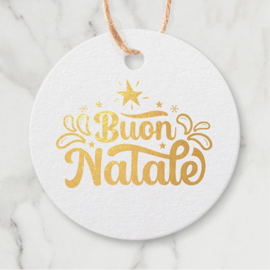 Étiquette-cadeau Buon Natale Gold (Devant)