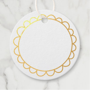 Étiquette-cadeau Cadeau métallique mignon en bordure de pétoncle