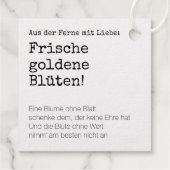 Étiquette-cadeau Cadeaux de fleurs spéciales (Dos)
