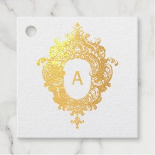 Étiquette-cadeau Cadre à monogramme orné