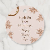 Étiquette Cadeau Café Rustique Citation Matins Len (Dos)