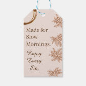 Étiquette Cadeau Café Rustique Citation Matins Len (Dos)