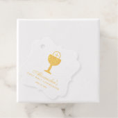 Étiquette-cadeau Calice de première communion en or avec calligraph (Avec boite)
