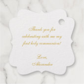 Étiquette-cadeau Calice de première communion en or avec calligraph (Dos)