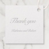 Étiquette-cadeau Calligraphie Elegant Luxe argent Mariage à huile (Dos)