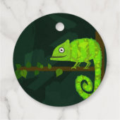 Étiquette-cadeau Caméléon vert mignon (Dos)