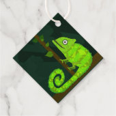 Étiquette-cadeau Caméléon vert mignon (Dos)