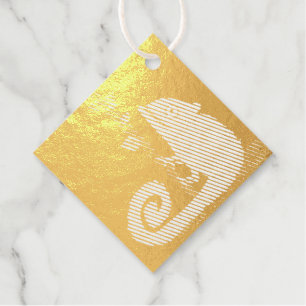 Étiquette-cadeau Caméléon vert mignon