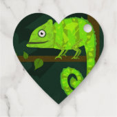 Étiquette-cadeau Caméléon vert mignon (Dos)