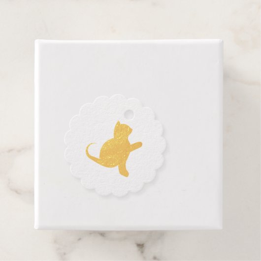 Étiquette-cadeau Cat dit bonjour (Avec boite)