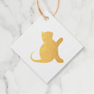 Étiquette-cadeau Cat dit bonjour