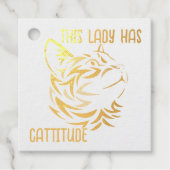 Étiquette-cadeau Cette dame a une attitude (Devant)