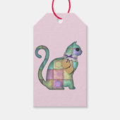 étiquette cadeau chat patchwork (Devant)