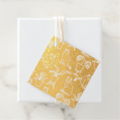 Étiquette-cadeau Chats blancs en noir (Avec boite)