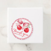Étiquette cadeau Cherry Pink Bow Merci Favoriser (En situation)