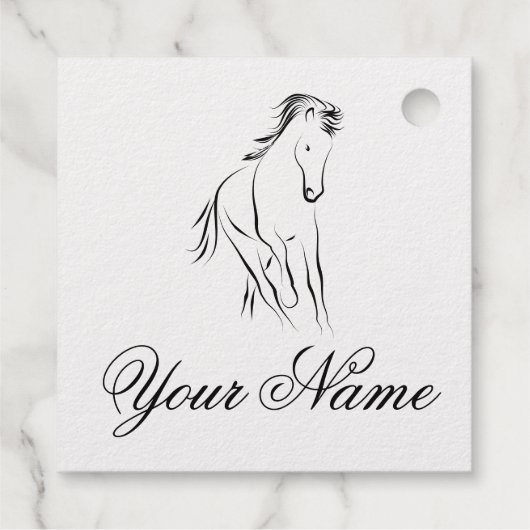 Étiquette-cadeau Cheval de course (Dos)
