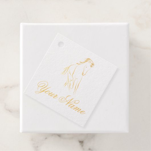Étiquette-cadeau Cheval de course (Avec boite)
