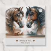 Étiquette-cadeau Chevaux Spéciaux Nature Mariage (Dos)