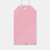 Étiquette cadeau chic moderne points rose et or (Dos)