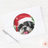 Étiquette cadeau Christmas Shih Tzu (Enveloppe)