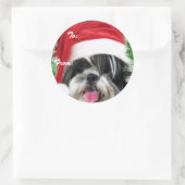 Étiquette cadeau Christmas Shih Tzu (Sac)