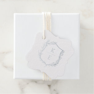 Étiquette-cadeau Cimier Botanique Monogramme Mariage Foil Favoriser