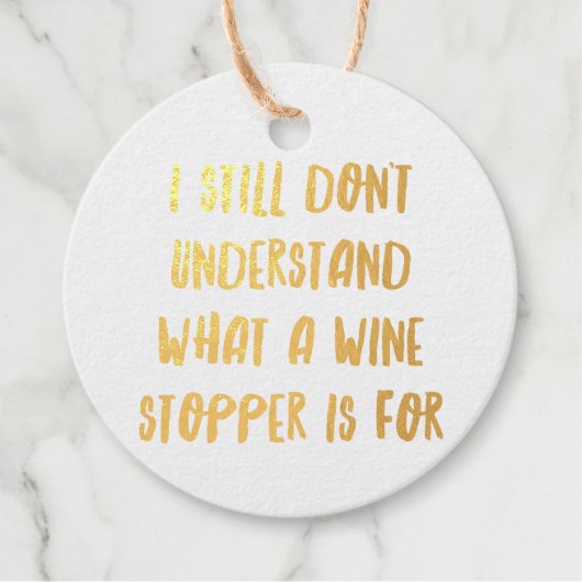 Étiquette-cadeau Citations de bar à vin drôles personnalisées XII (Devant)