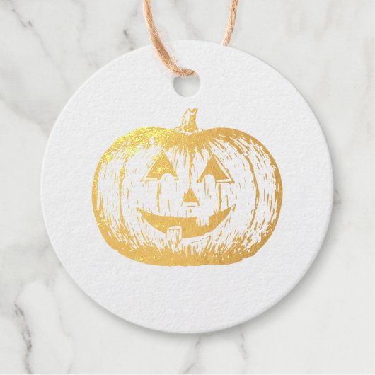 Étiquette-cadeau Citrouille classique moderne Jack-o'lanterne (Devant)